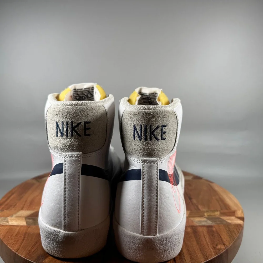 Nike Blazer Mid 77 Vintage White Navy Orange DA4651-100 Mens Sneakers